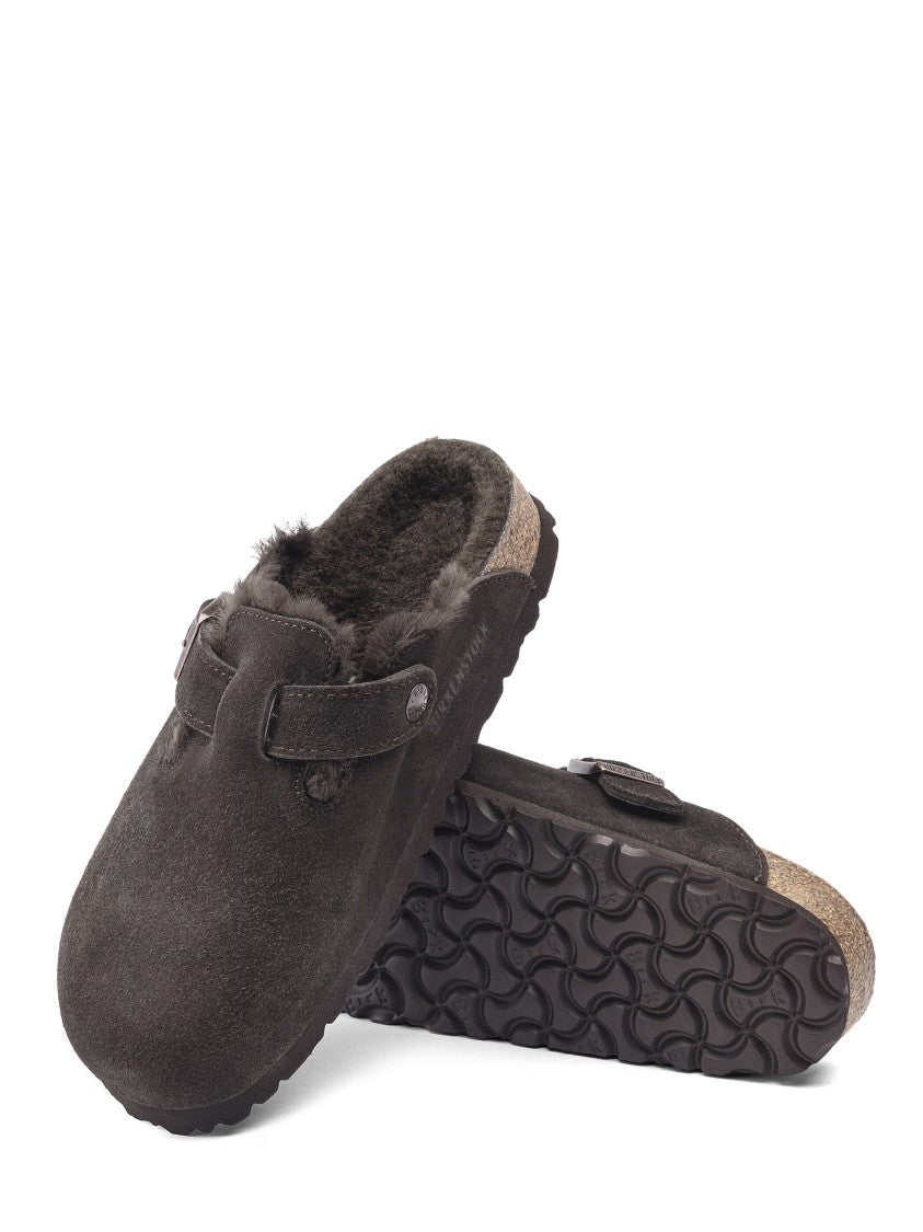 Birkenstock Mocca Suede Slip-On Shearling Flat Shoes