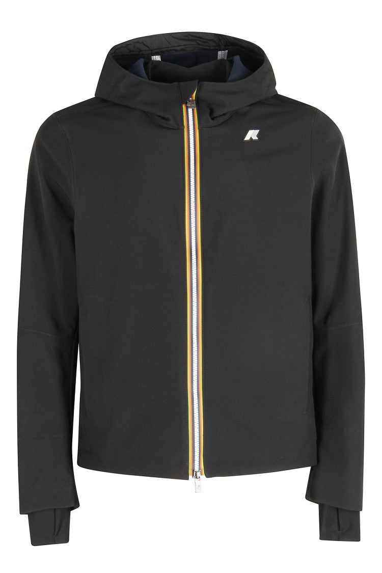 K-Way Fitted Black Water-Repellent Jacket With Adjustable Hem