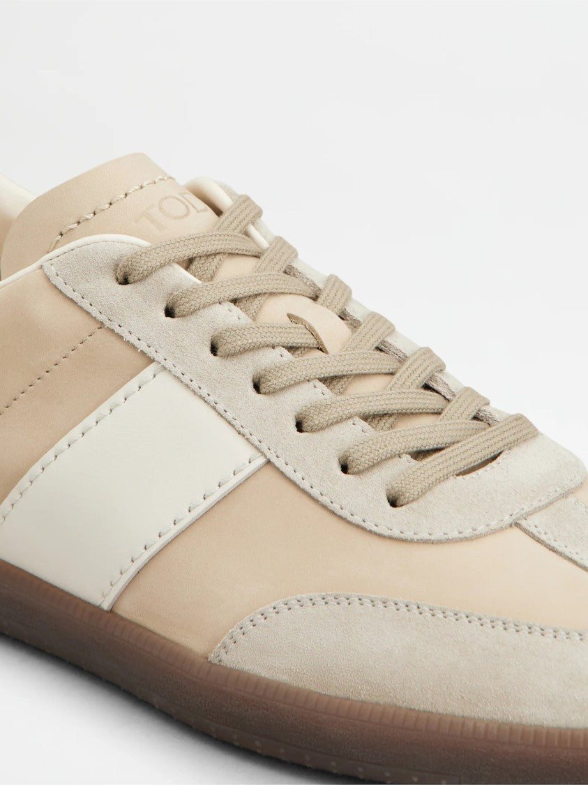 Tod's Beige Calzature Low-Top Leather Sneakers