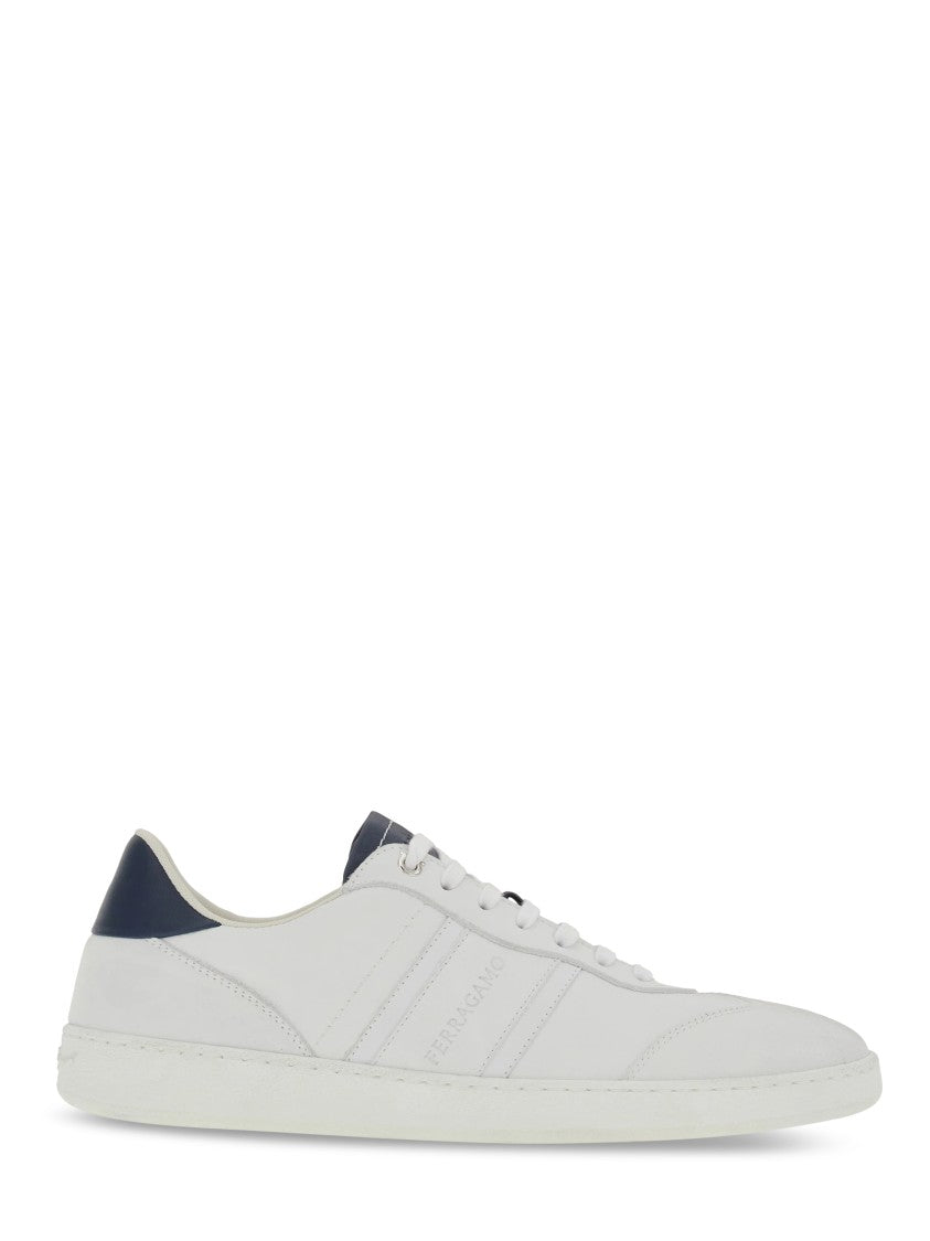 Ferragamo Low-Top Sneakers With Leather Upper And Contrasting Accents