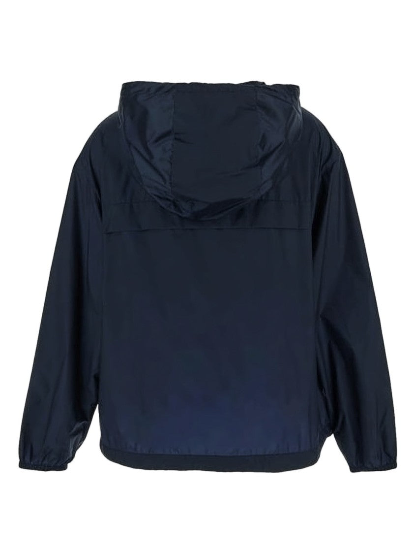 Moncler Lightweight Blue Polyamide Jacket With Hood