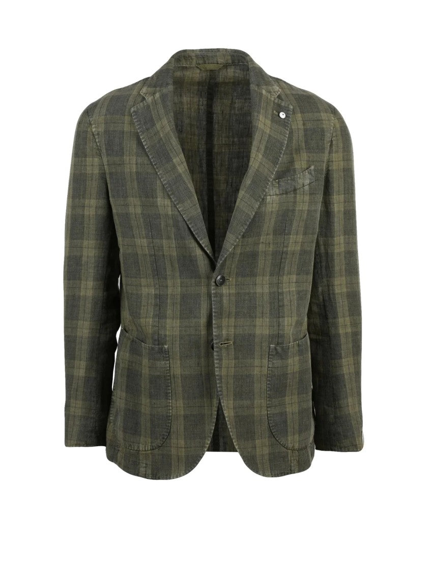 L.B.M. 1911 Sage Green Unlined Linen Blazer