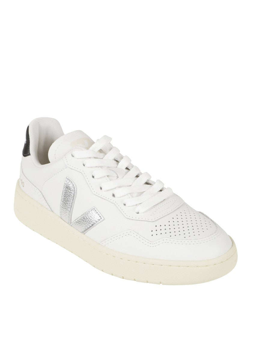 Veja Low-Top Sneakers With Metallic Silver Logo