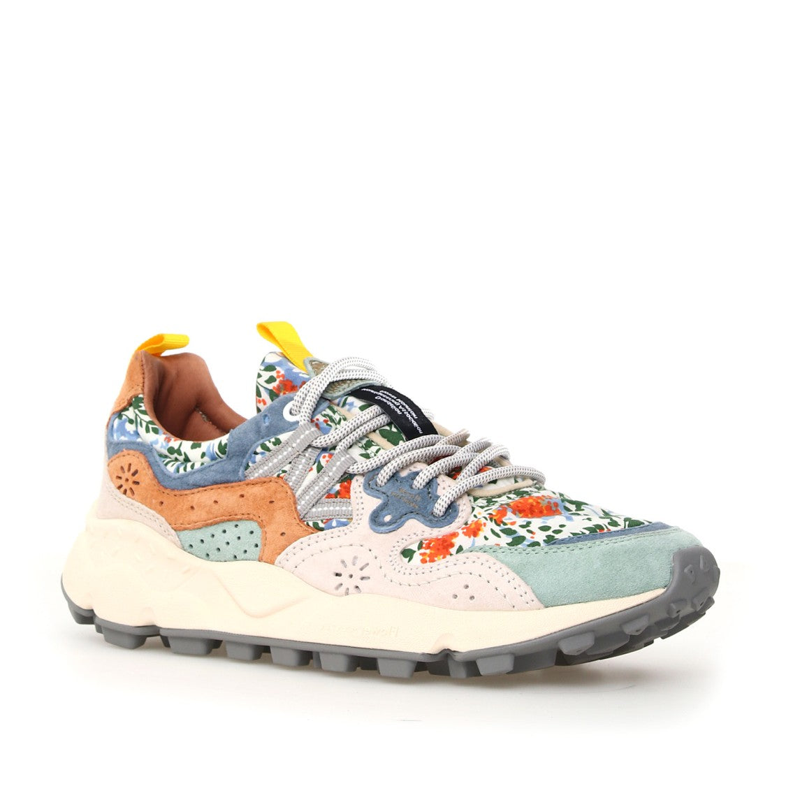 Flower Mountain Aqua Green Suede And Fabric Yamano Sneakers