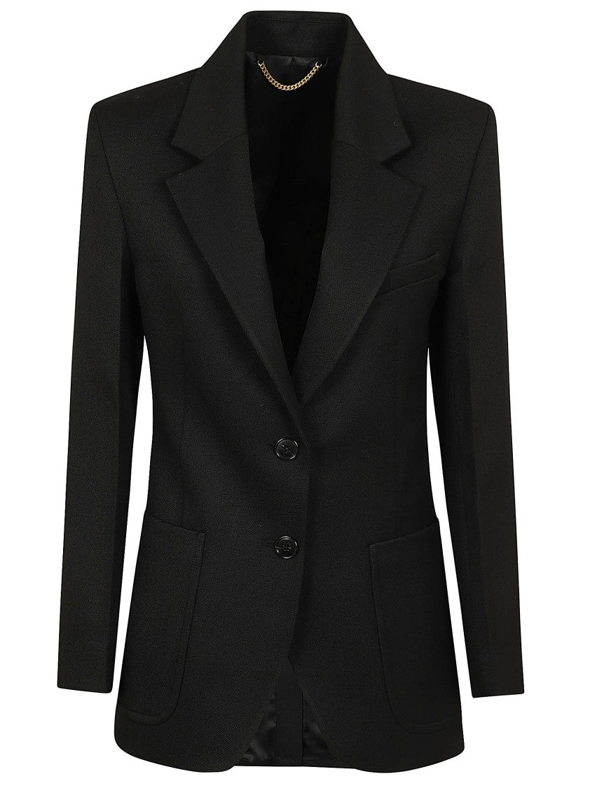 Victoria Beckham Patch Pocket Tailored Jacket With Notched Lapels