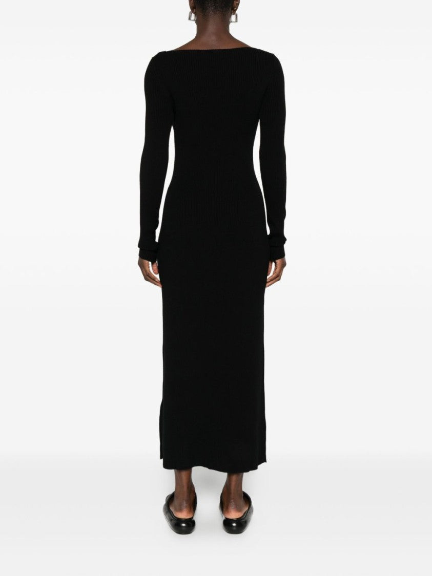 Diesel Long Black Wool Dress