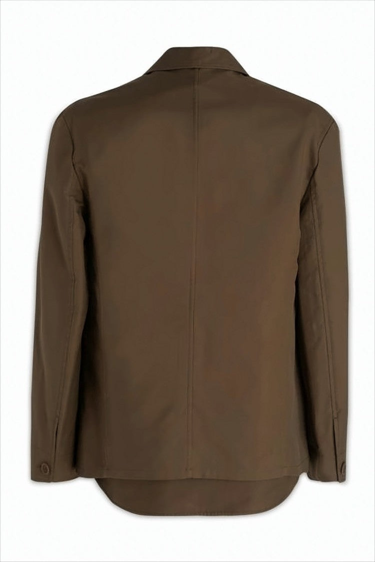 Dior Structured Brown Cotton Jacket With Classic Lapel