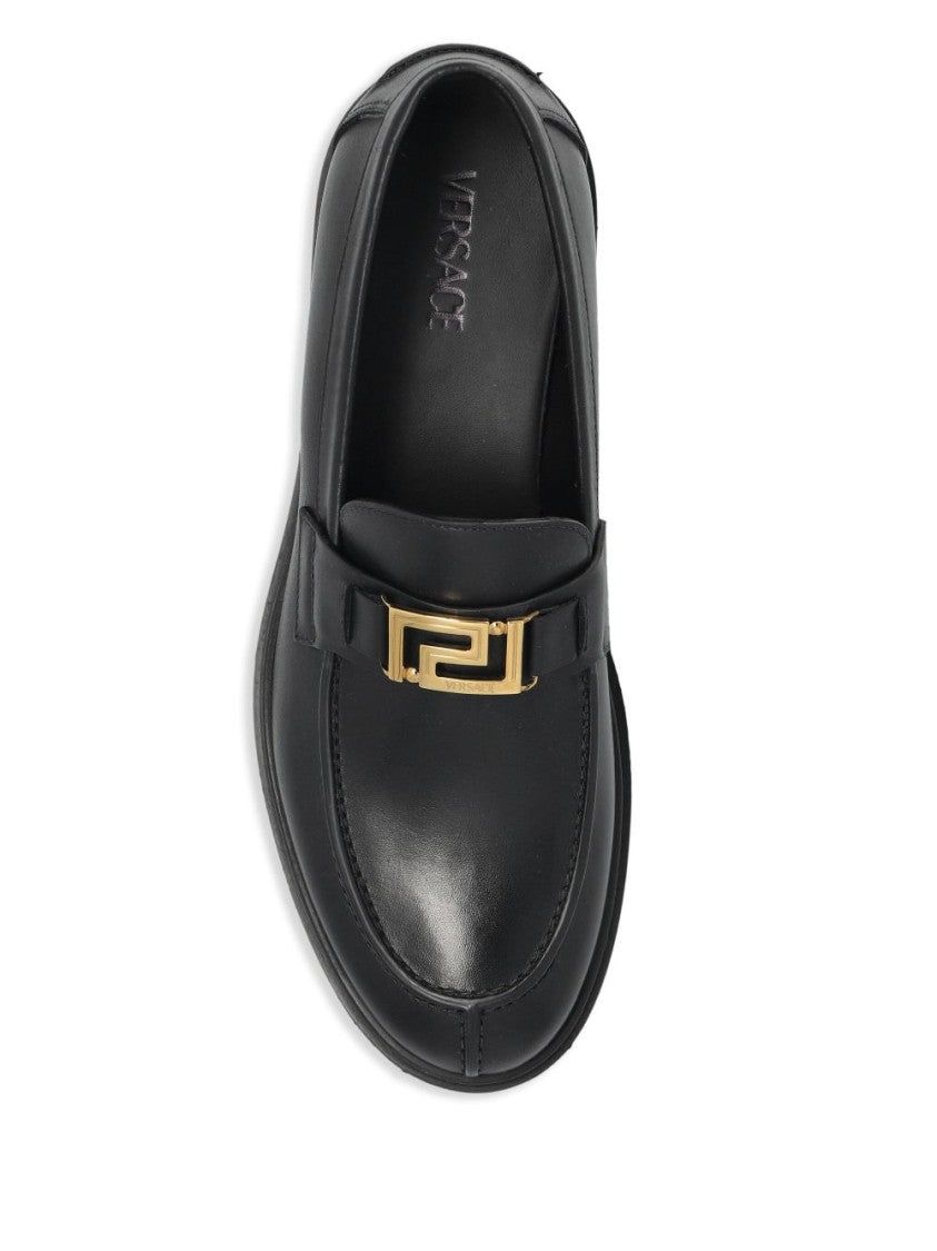 Versace Smooth Leather Slip-On Loafers