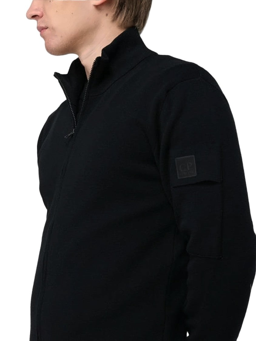 C.P. Company Tailored Black Zip-Up Turtleneck Sweater