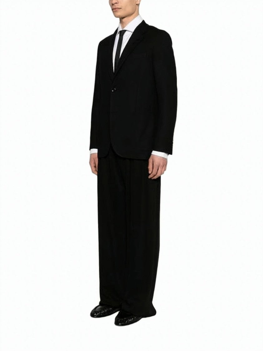Lardini Classic Tailored Black Cotton Suit Set