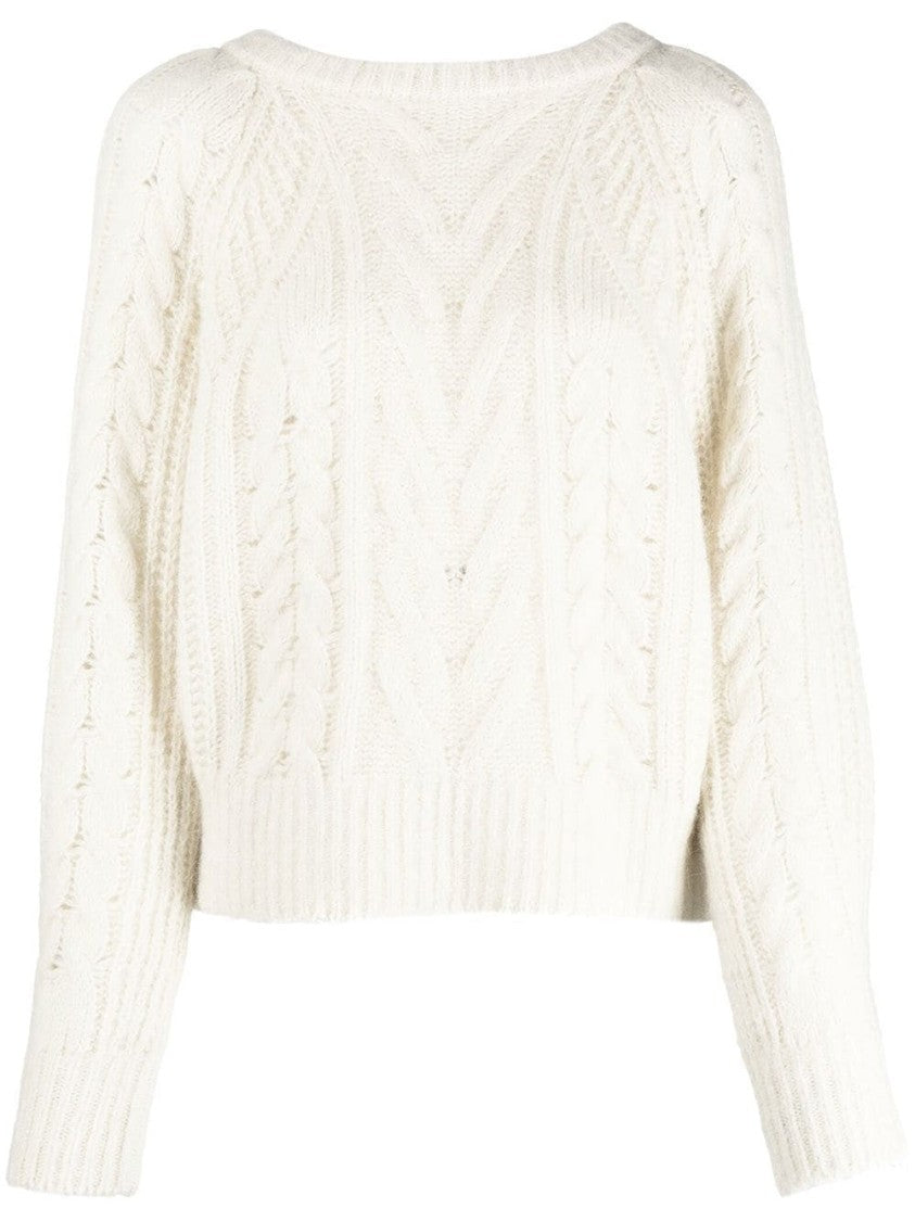 Iro Intricate Cable Knit Pullover Sweater With Ribbed Detail