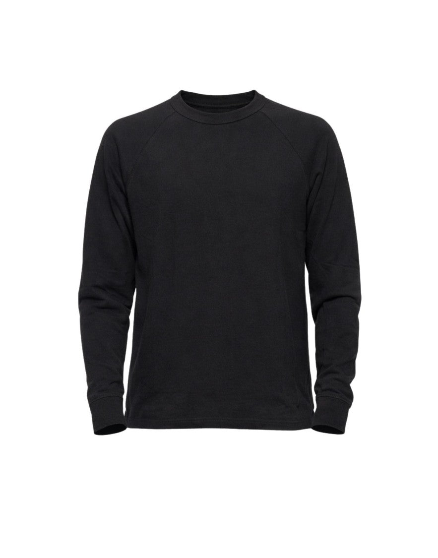James Perse Black Cotton Long Sleeve Crew Pique T-Shirt