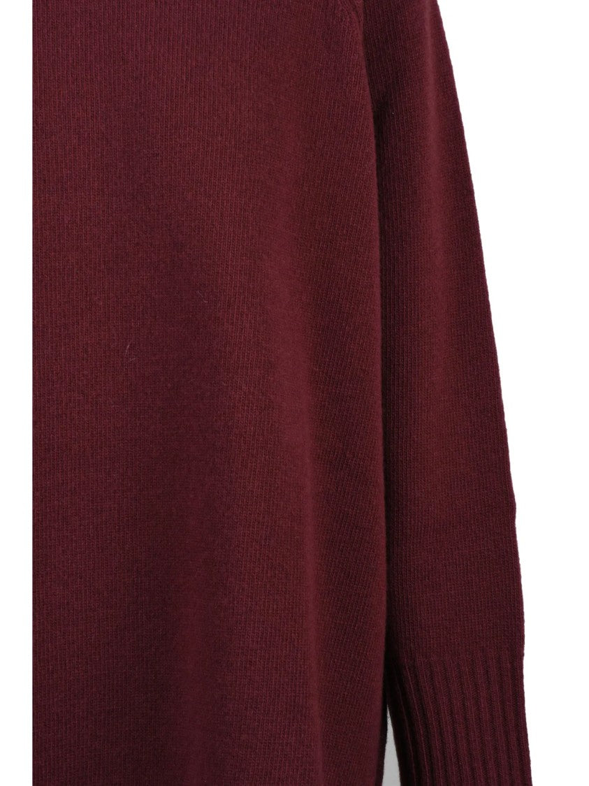 Marella Monochrome Red Monochrome Virgin Wool Turtleneck Sweater