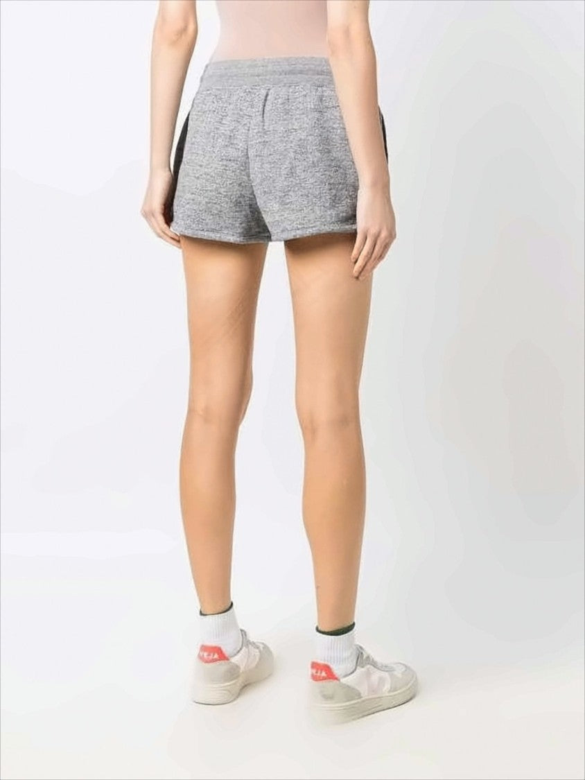 Golden Goose Heathered Grey Shorts With Elastic Waistband And Metallic Detail
