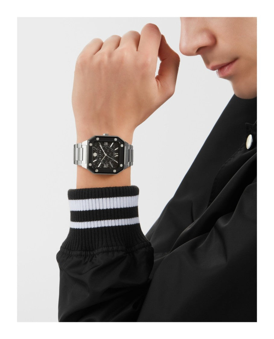Philipp Plein Keleton 2.0 Automatic Watch With Black Guilloche Dial