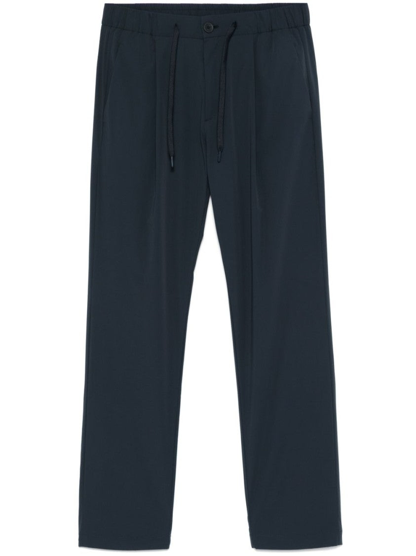 Herno Navy Blue Trousers With Straight-Leg Silhouette