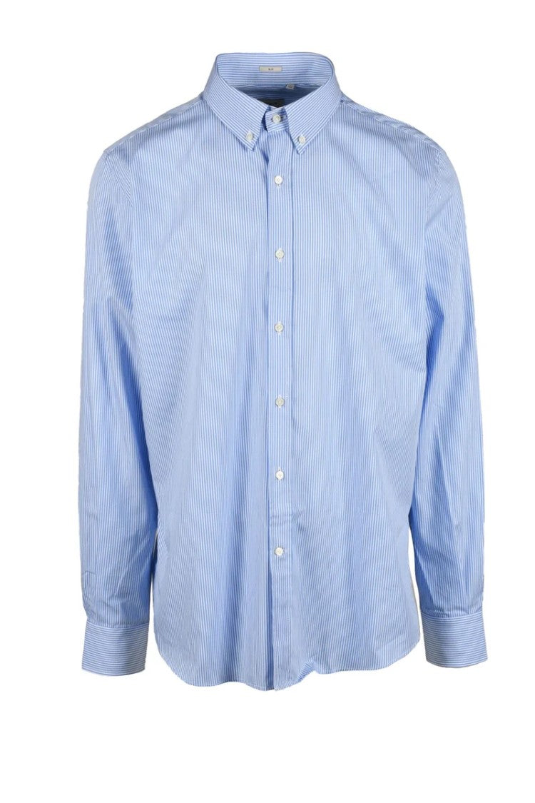 Himon's White Striped Cotton Shirt