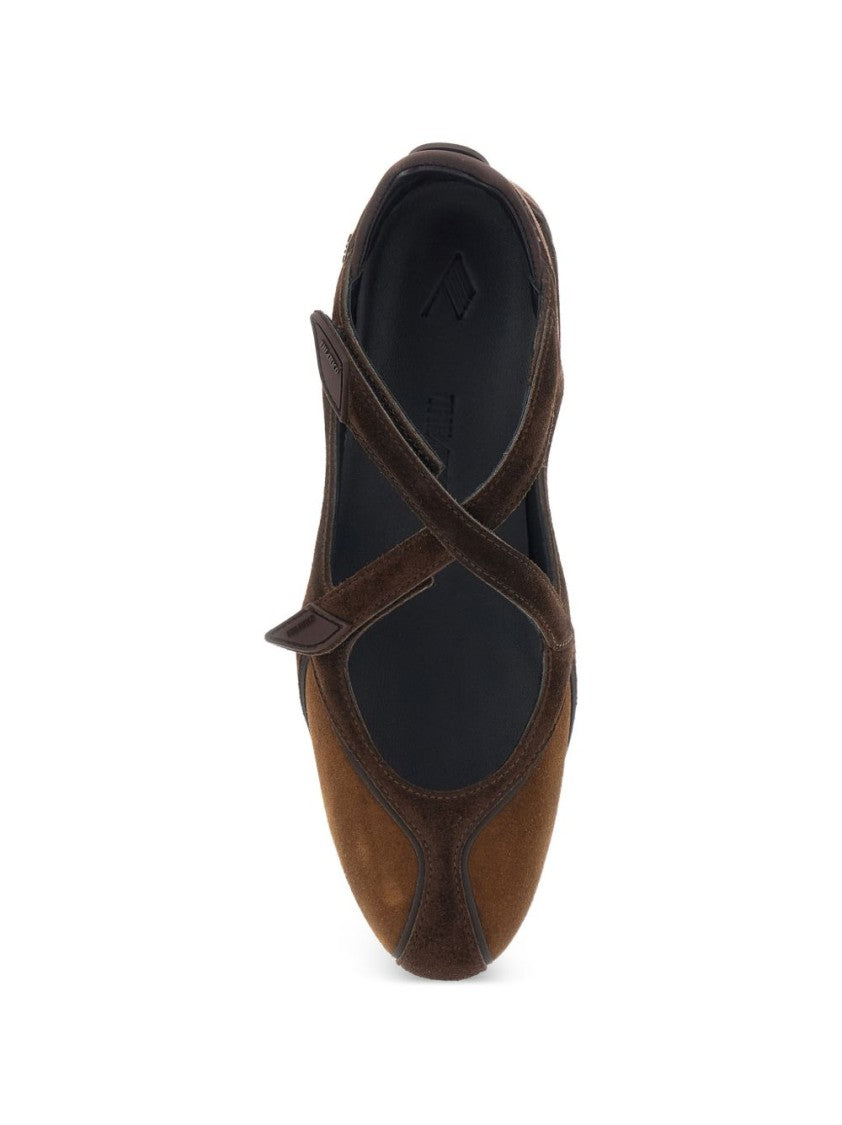 The Attico Brown Pointed Toe Cut-Out Flats