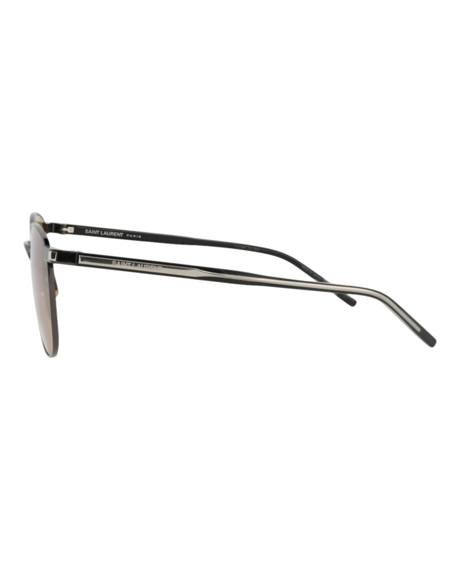 Saint Laurent Round-Frame Metal Sunglasses
