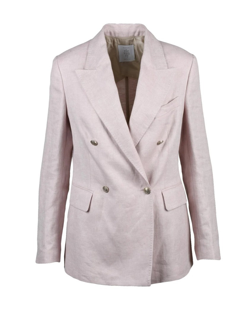 Eleventy Pink Women Linen Double-Breasted Jacket