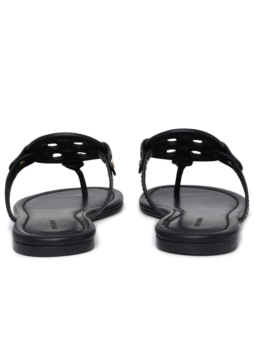 Tory Burch Black Leather Miller Sandals