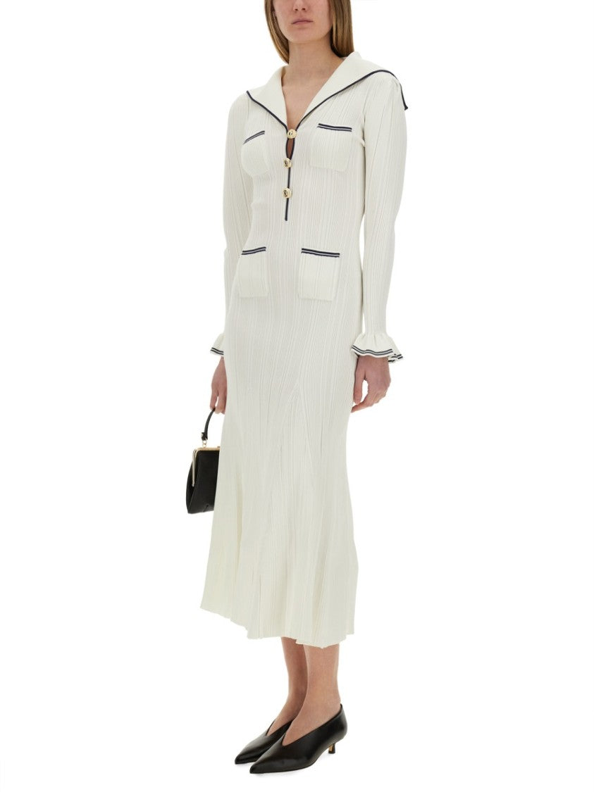 Self-Portrait Viscose Knit Midi Dress
