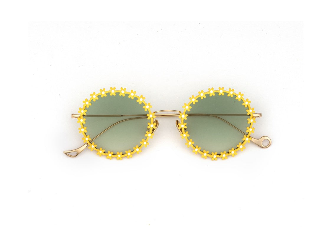Eyepetizer Lulu Gradient Floral Round Sunglasses
