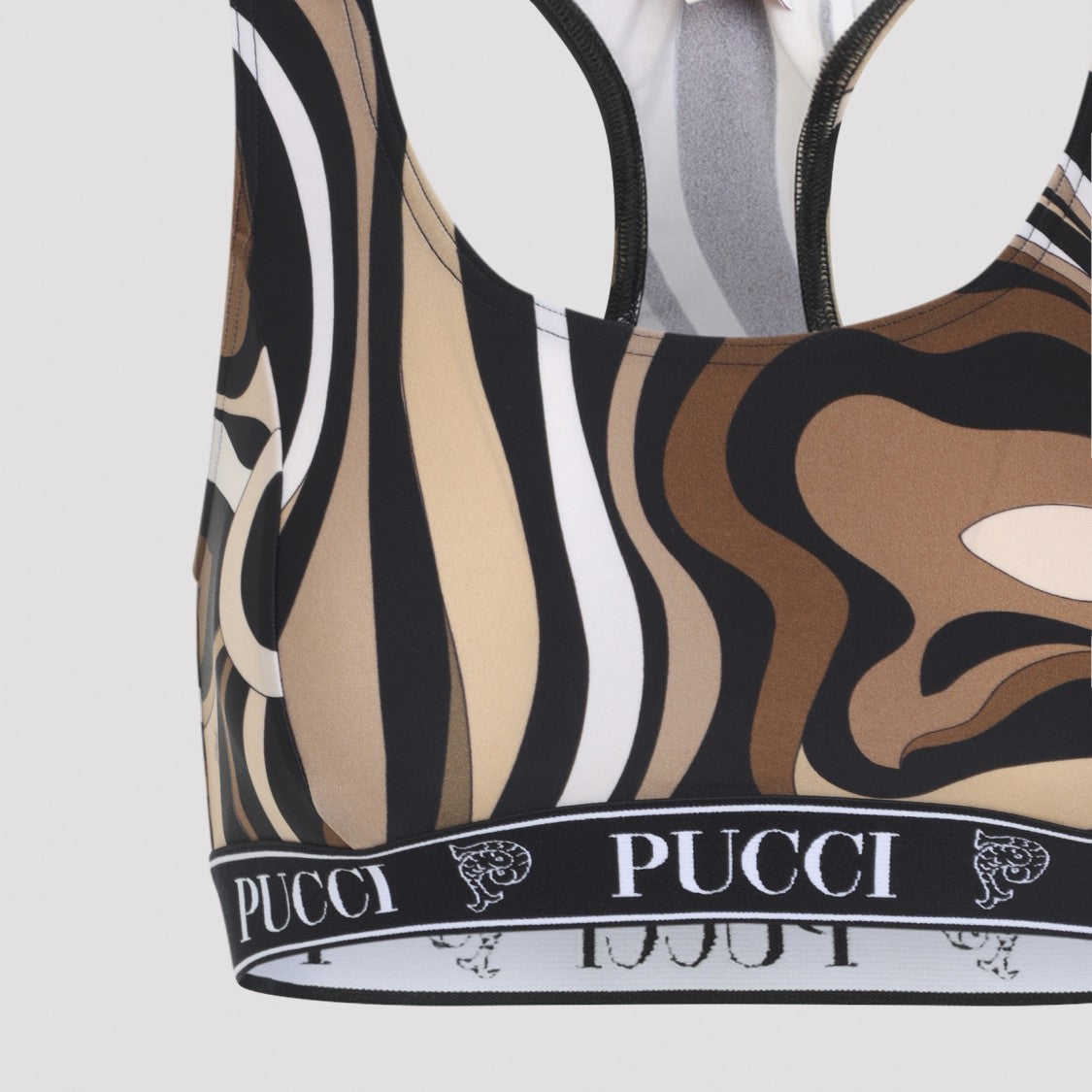 Pucci Racerback Activewear Top With Abstract Wavy Pattern