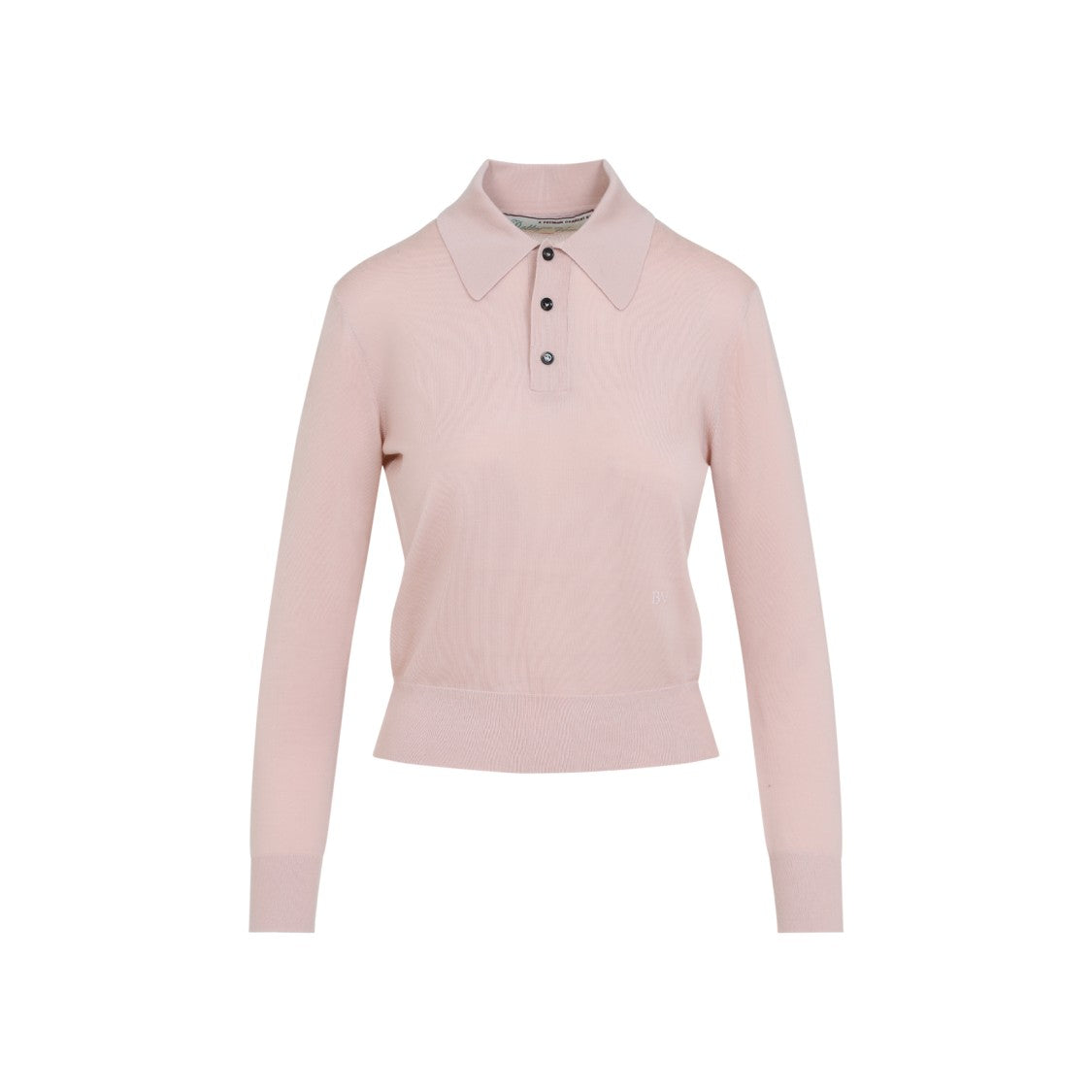 Bottega Veneta Pink Long Sleeve Polo Top