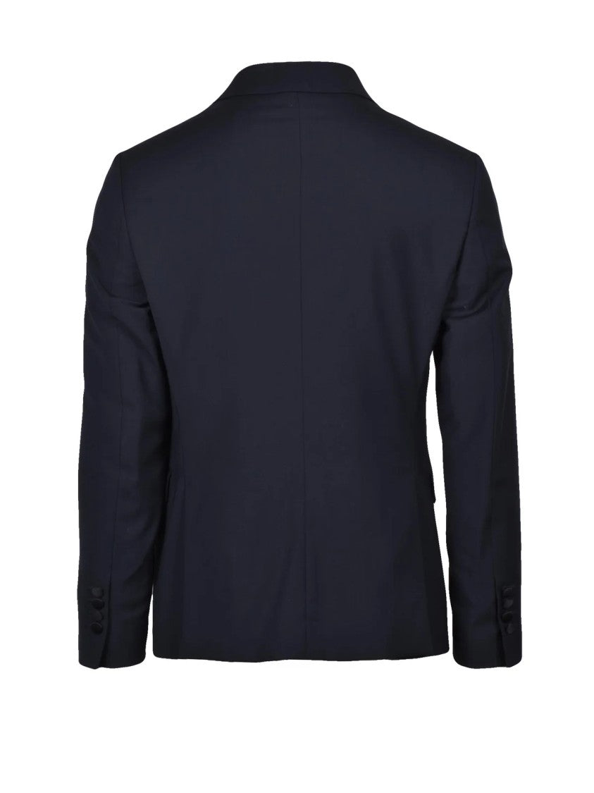 Futuro Men's Double-Breasted Virgin Wool Suit - Black