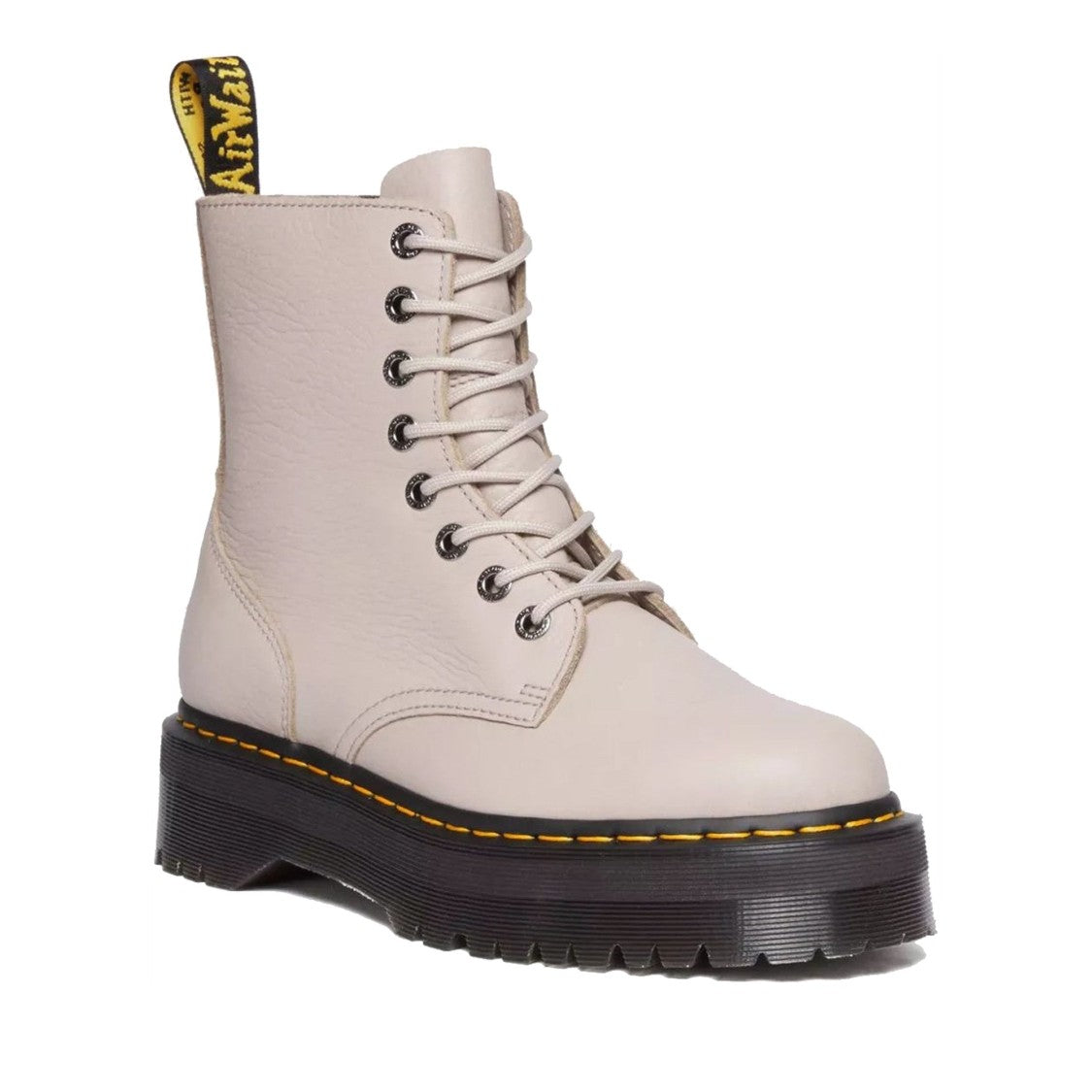 Dr. Martens Beige Jadon Iii Vintage Pisa Chunky Platform Leather Ankle Boots