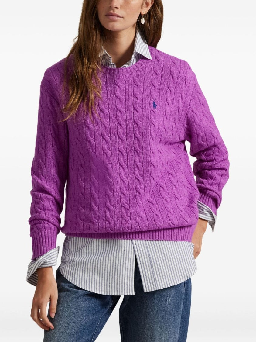 Polo Ralph Lauren Cable-Knit Crew Neck Sweater In Soft Wool