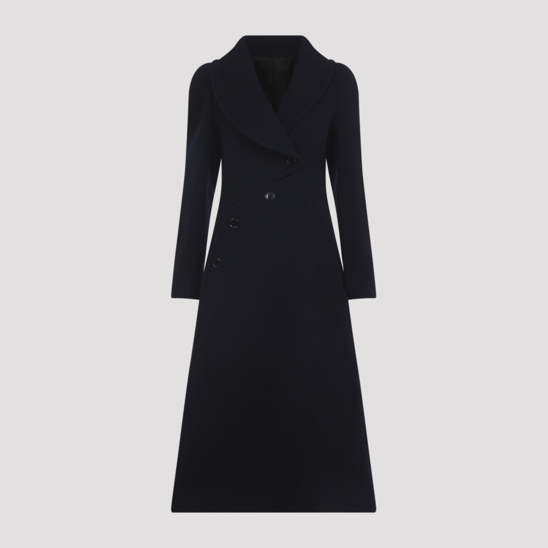 Alaïa Long Tailored Coat With Asymmetrical Double-Breasted Closure