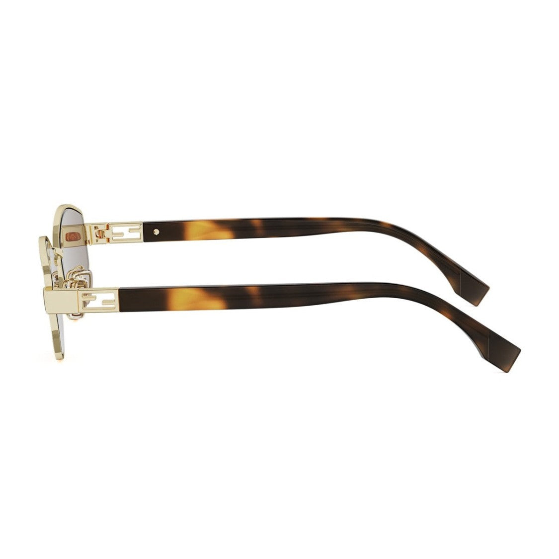 Fendi Gold Baguette Metal Geometric Sunglasses