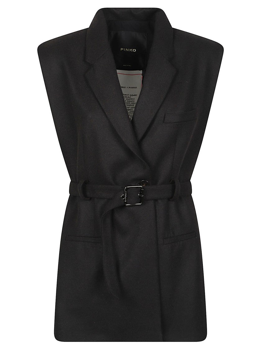 Pinko Nuraqus Structured Tailored Belted Lapel Vest