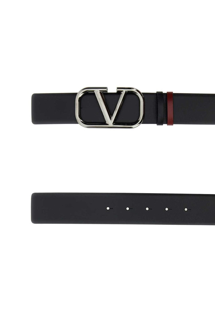Valentino Garavani Black Leather Vlogo Signature Belt