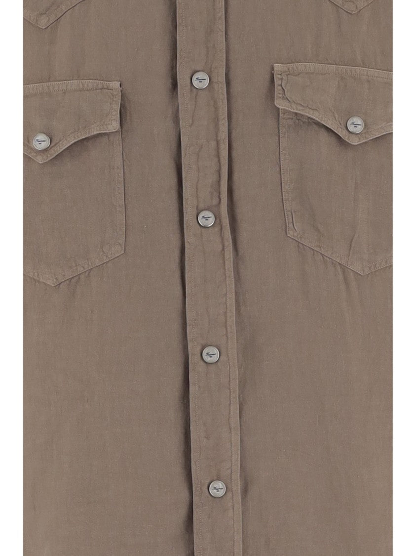 Finamore Linen Shirt With Classic Collar