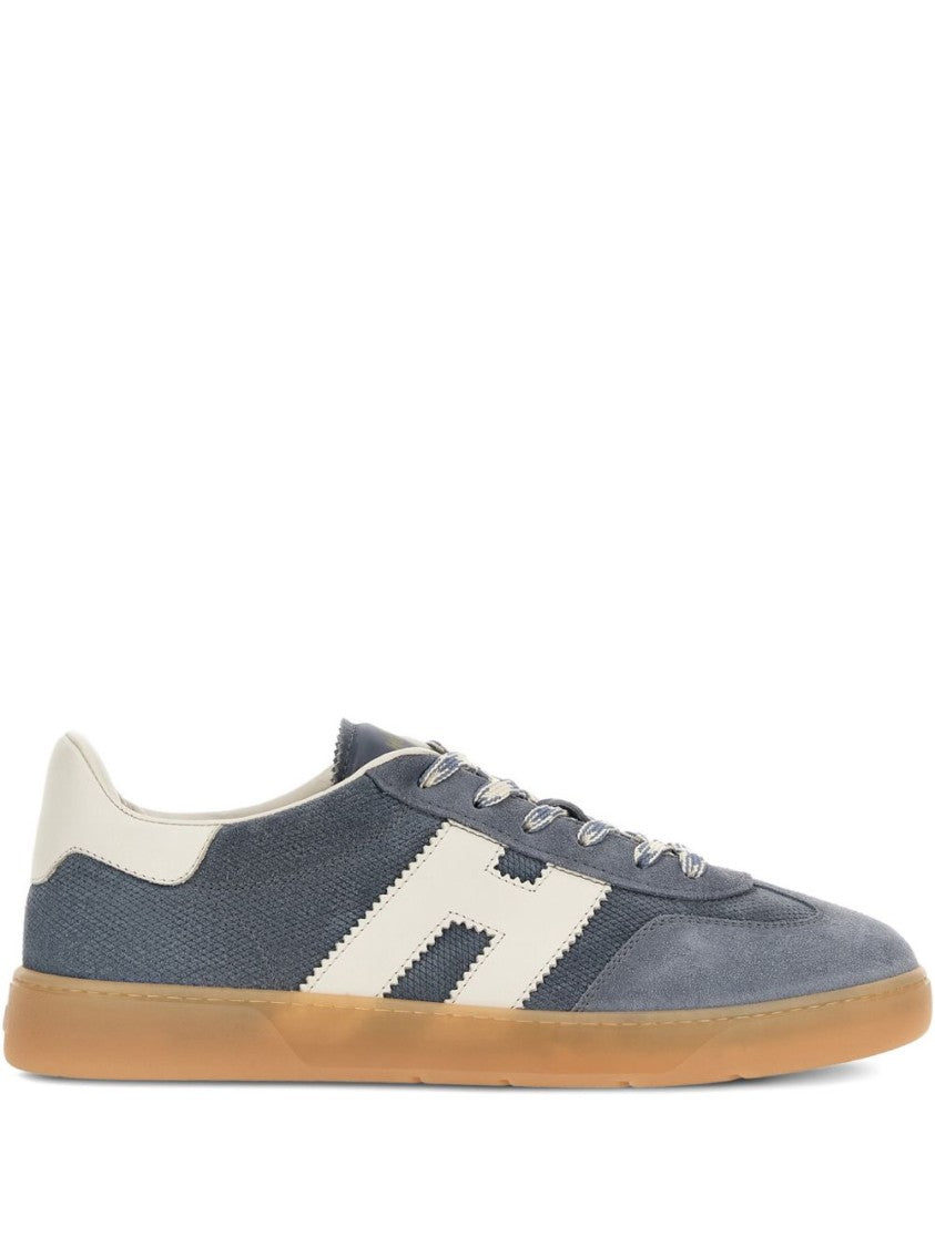 Hogan Blue Silk And Nylon Star Sneakers