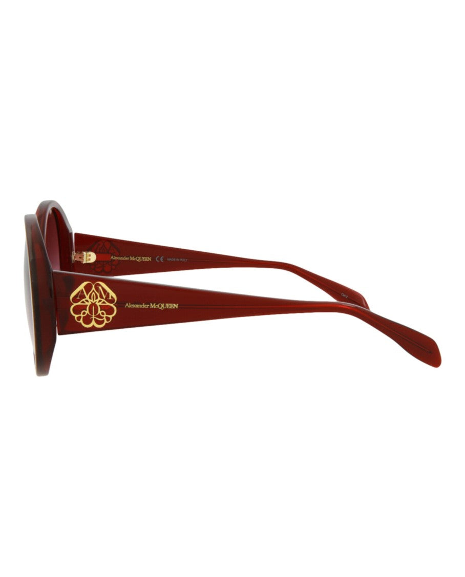 Alexander Mcqueen Round-Frame Acetate Sunglasses With Saddle Nose Bridge