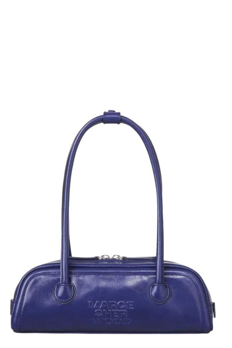 Margesherwood Blu Glossy Soft Boston Ew Mini East-West Leather Handbag