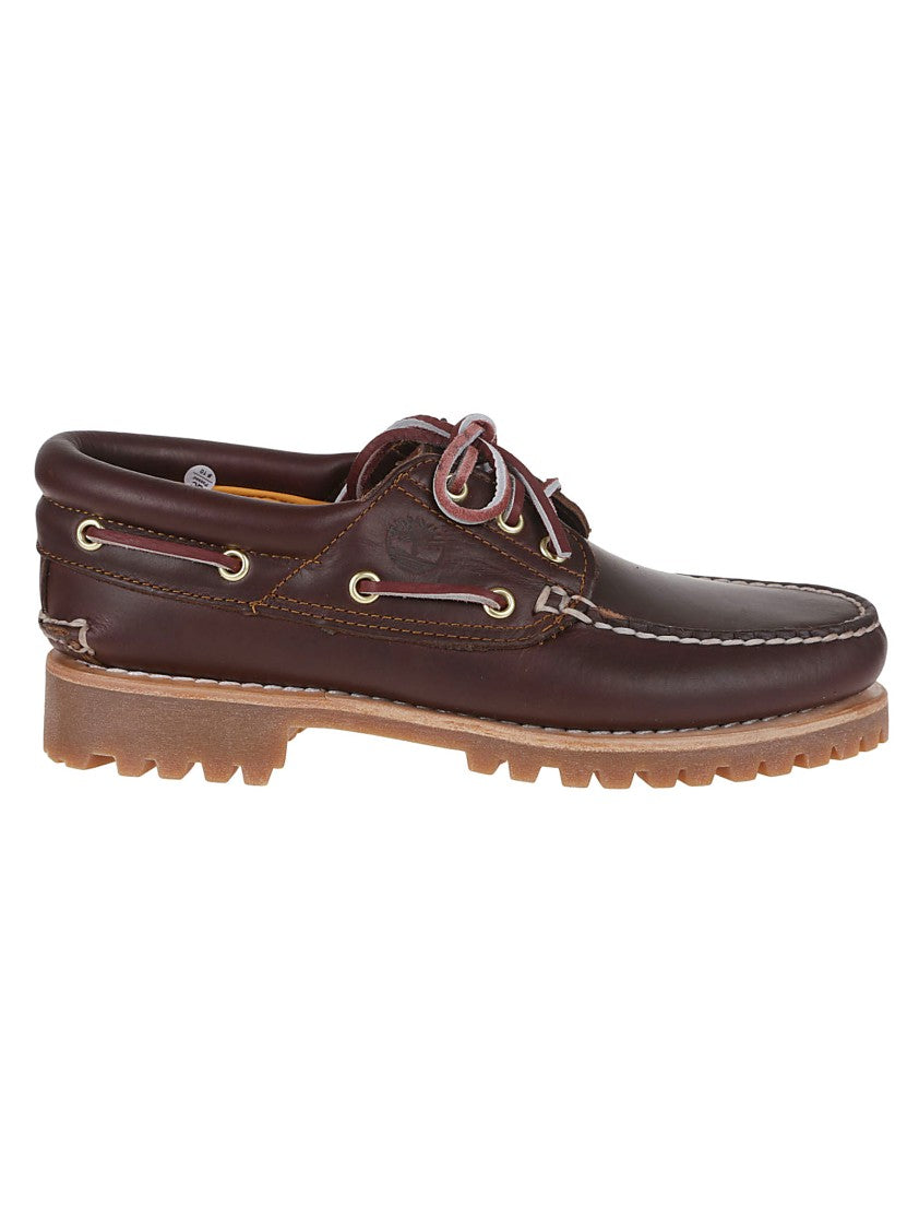 Timberland Hand-Sewn Brown Leather Boat Shoes