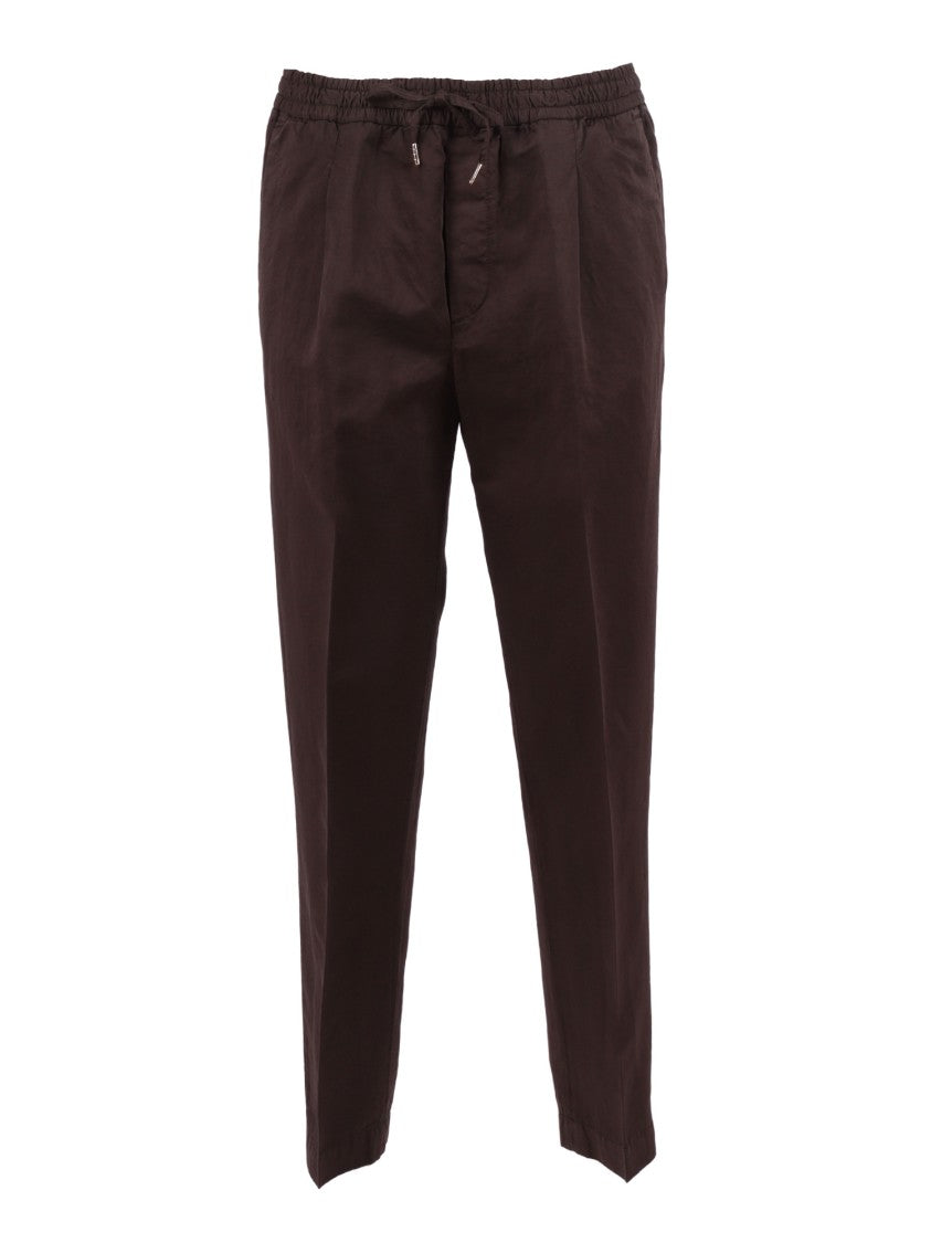 Briglia Moro Brown Tapered Elastic Straight-Leg Pants