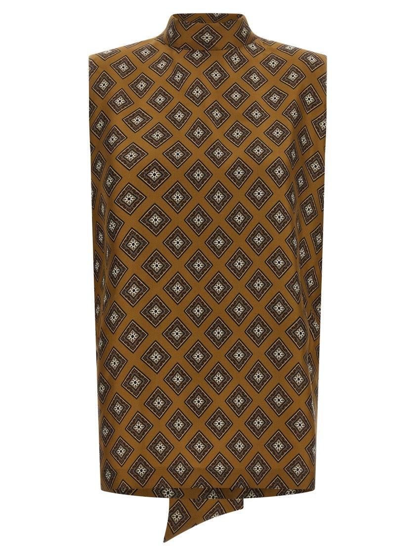 Alberto Biani Tie Print Top