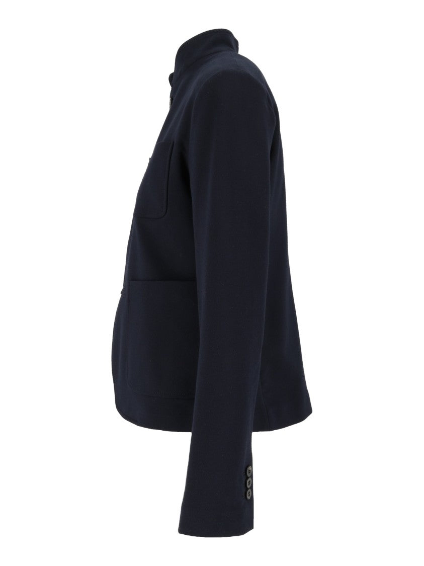 Circolo 1901 Slim-Fit High Collar Four-Button Fleece Jacket