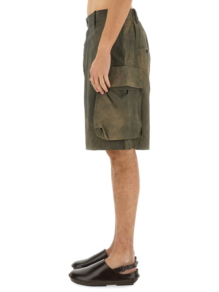 Uma Wang Relaxed-Fit Cargo Shorts With Textured Fabric