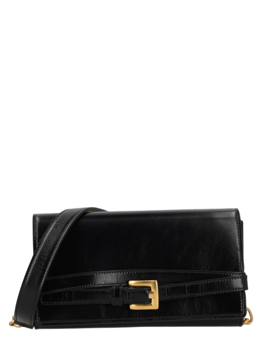 Balmain Shuffle Rectangular Leather Shoulder Bag