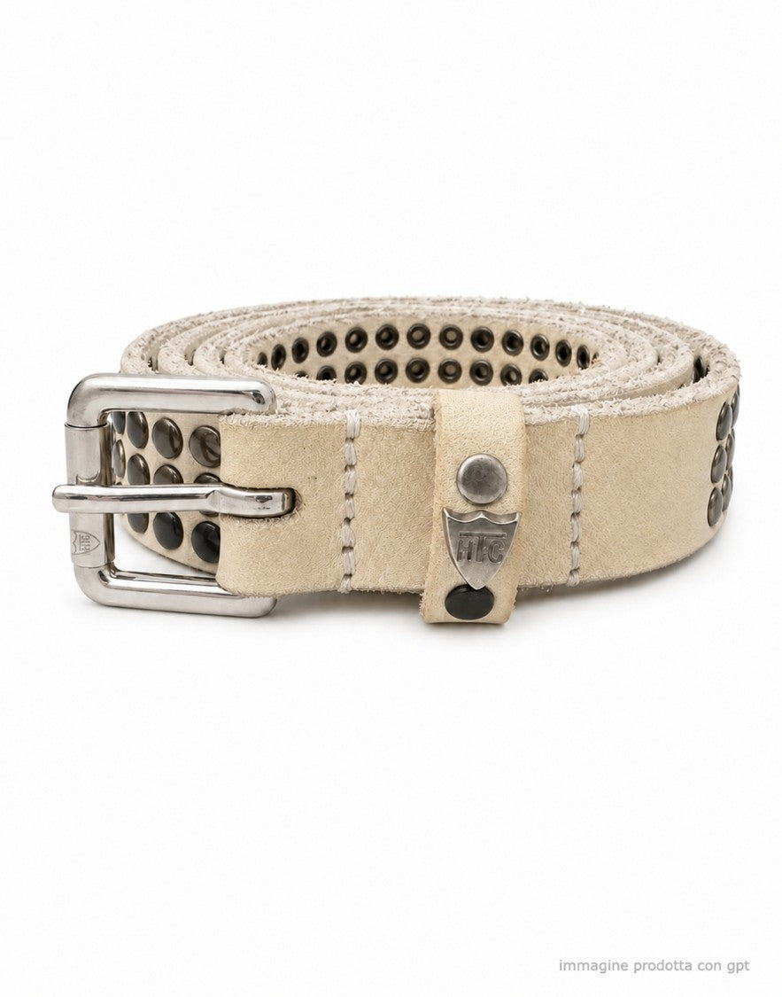 Htc Los Angeles White Los Angeles 3.000 Studded Leather Belt