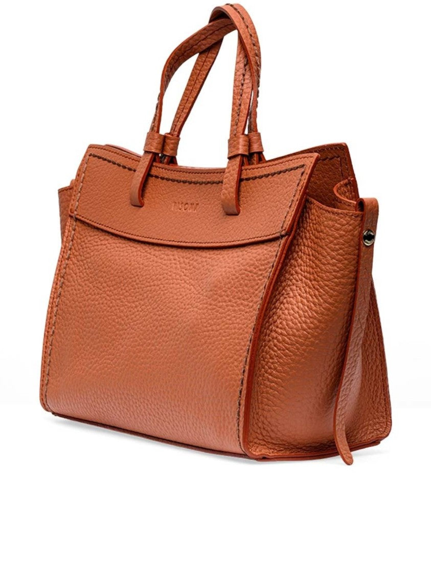Visona` Premium Textured Leather Flared Handbag