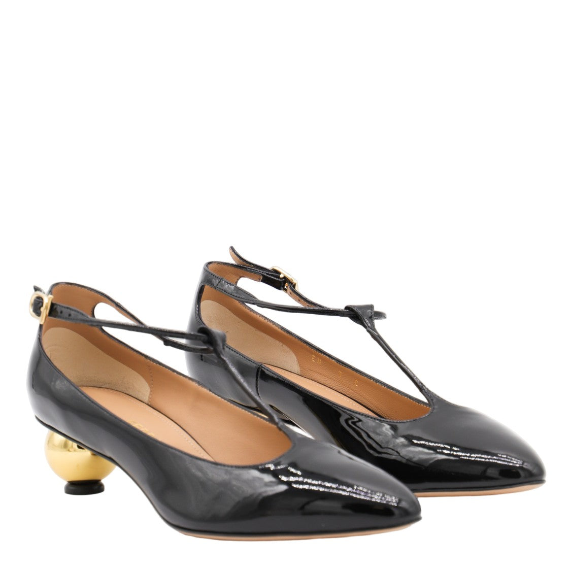 Ferragamo Pointed Toe T-Strap Flats