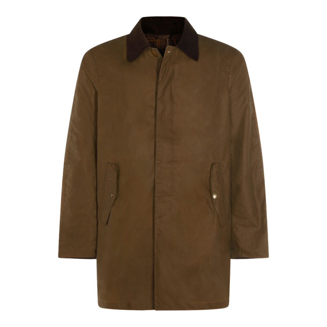 Barbour X Baracuta Classic Brown Coat With Dark Corduroy Collar